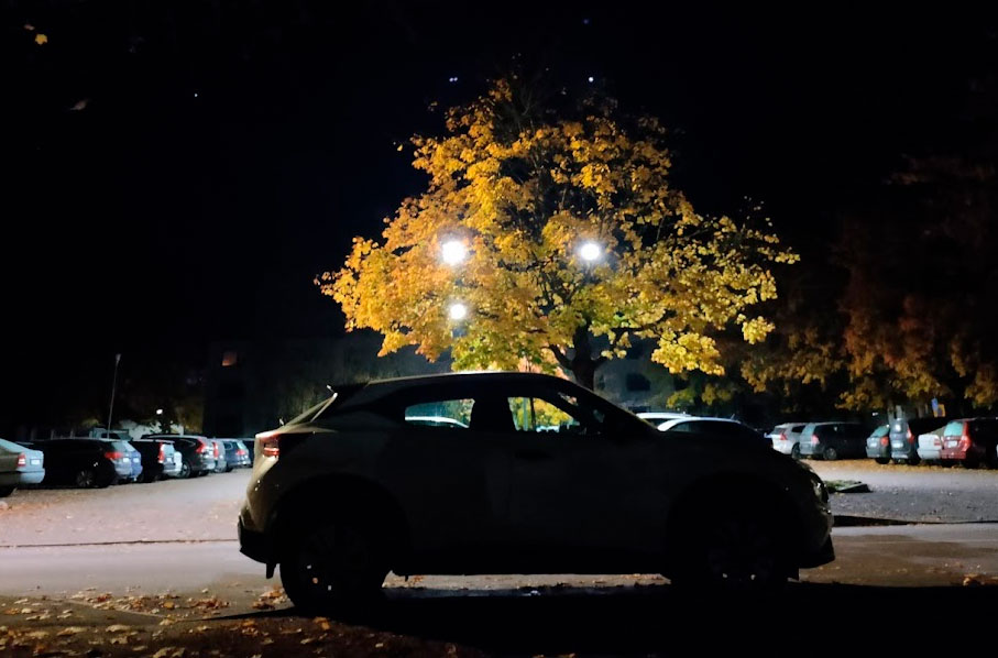 Min arbetsbil en natt i Kil 2025