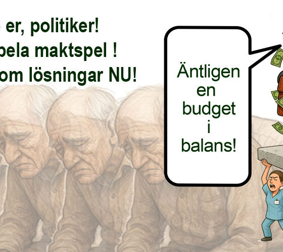 Budget i balans. AI-kollage av Cicci Wik